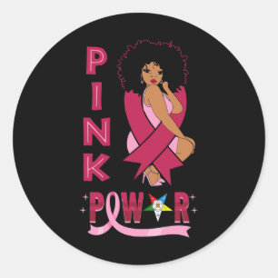 Sister Pink Power Eastern Star Breast Cancer Aware Classic Round Sticker
