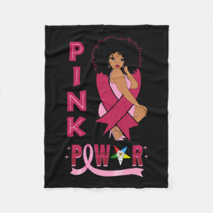 Sister Pink Power Eastern Star Breast Cancer Aware Fleece Blanket