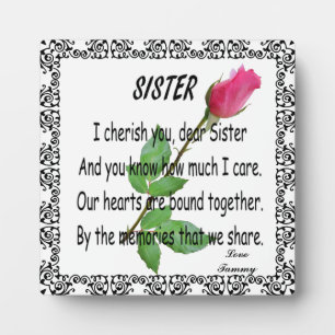 SISTER-PLAQUE PLAQUE