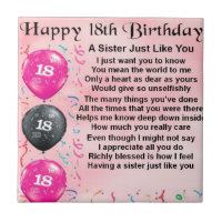 Sister Poem  -   18th Birthday Design