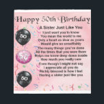 sister poem - 50th birthday design notepad<br><div class="desc">A great gift for a sister on her 50th birthday.</div>