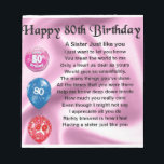 Sister Poem  - 80th Birthday Notepad<br><div class="desc">A great gift for a sister on her 80th birthday</div>