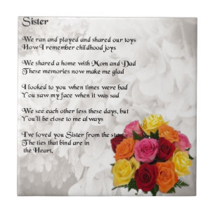 Sister Poem - Flowers Tile