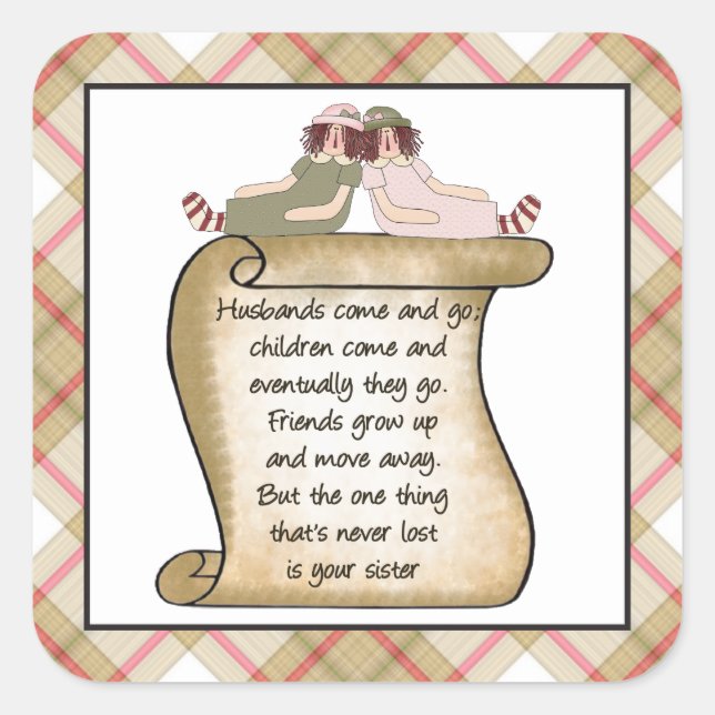 Sister poem fun Family sticker (Front)
