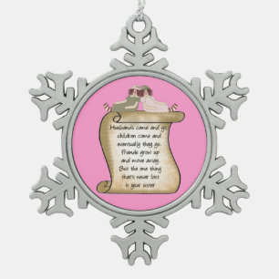 Sister Poem Holiday snowflake ornament