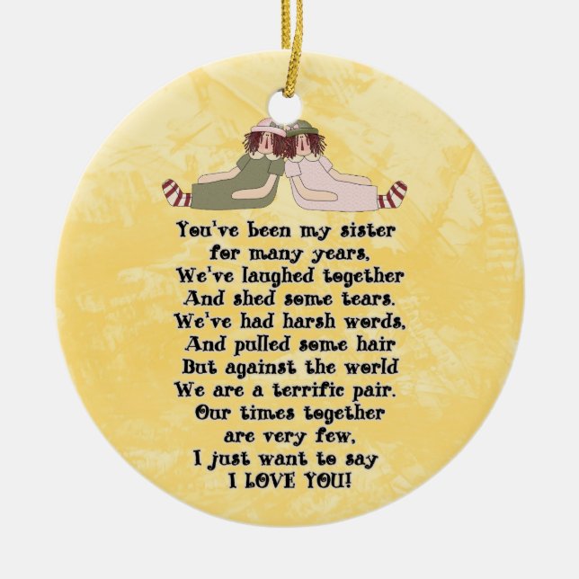 Sister Poem ornament (Front)