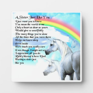 Sister Poem Plaque -  Unicorn  Design