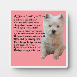 Sister Poem Plaque -  Westie   Design