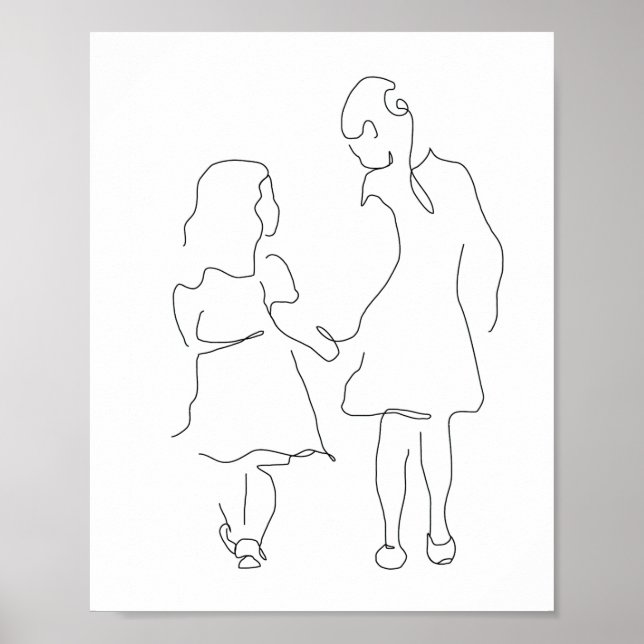 Sister Print, Sister Gift, Family Print, Daughters Poster (Front)
