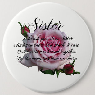 SISTER-QUOTE 6 CM ROUND BADGE