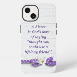 Sister Quote with Polka Dot Ribbon iPhone 13 Case