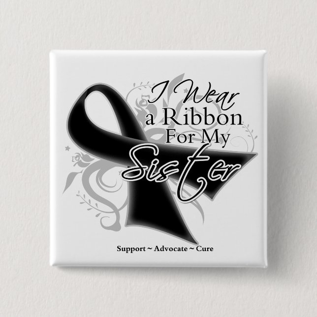 Sister Ribbon - Melanoma Skin Cancer 15 Cm Square Badge (Front)