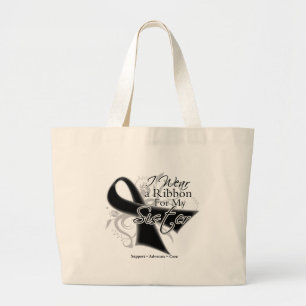 Sister Ribbon - Melanoma Skin Cancer Large Tote Bag