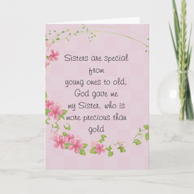 “Sister’s are Special” Note Card (Front)
