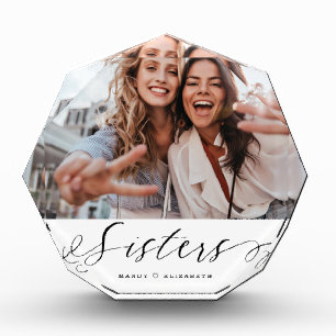 Sister Script Gift For Sister Photo Keepsake Block