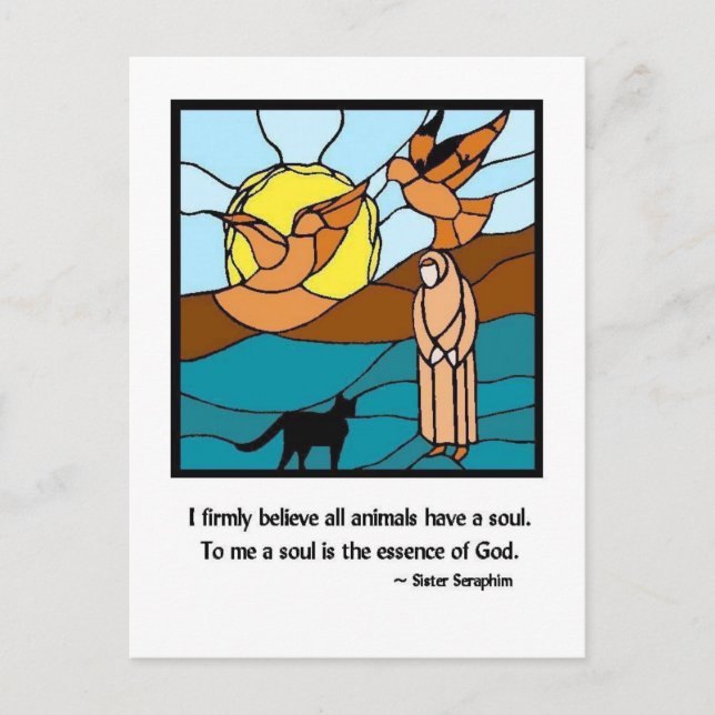 Sister Seraphim Stained Glass- Postcard (Front)