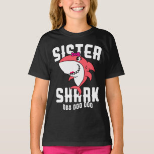 Sister Shark Girls Birthday Halloween Christmas T-Shirt