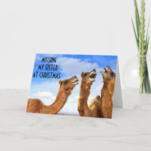 SISTER=SINGING THE BLUES-MISS U AT CHRISTMAS TIME! HOLIDAY CARD (Front)