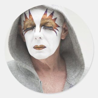 Sister Sparkle Plenty in hoodie Classic Round Sticker