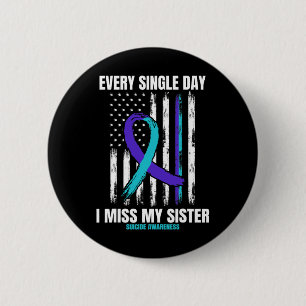 Sister Suicide Awareness Prevention American Flag 6 Cm Round Badge