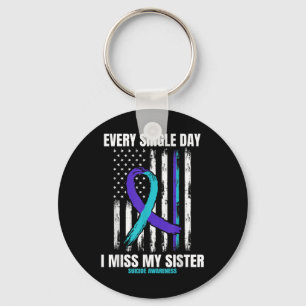 Sister Suicide Awareness Prevention American Flag Key Ring