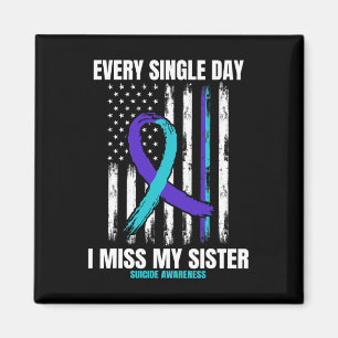 Sister Suicide Awareness Prevention American Flag Magnet