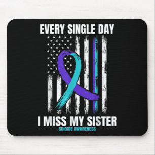 Sister Suicide Awareness Prevention American Flag Mouse Pad