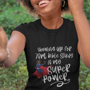 SISTER SUPER POWER (Dark Skin) Black Short Sleeve  T-Shirt