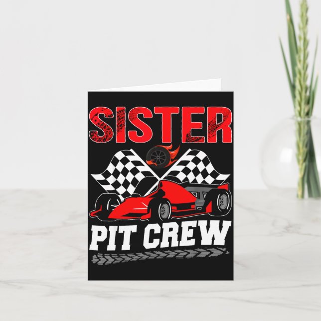 Sister T Crew Racing Family Race Car Birthday Boy  Card (Front)