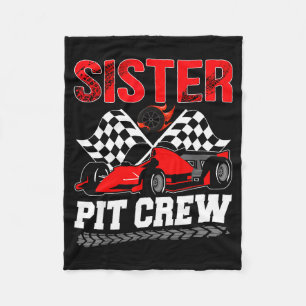 Sister T Crew Racing Family Race Car Birthday Boy  Fleece Blanket