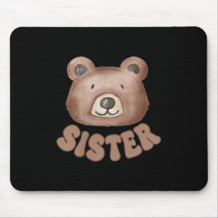 Sister teddy bear 1st birthday boy girl family mouse pad