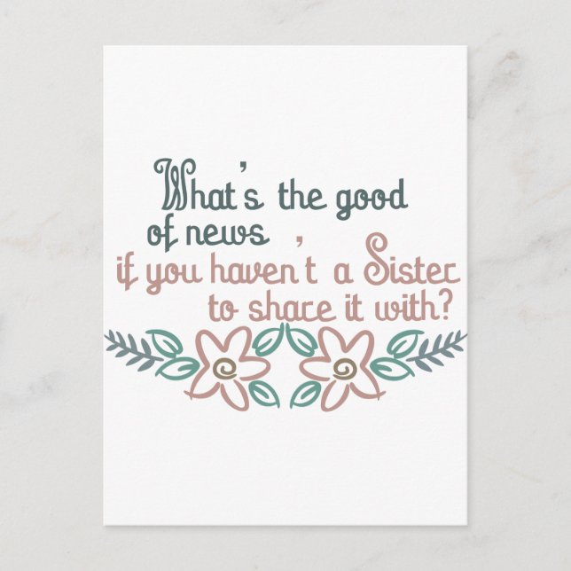 Sister to Share Postcard (Front)