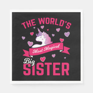 Sister Unicorn Gift Big Sister Magical Unicorn Napkin