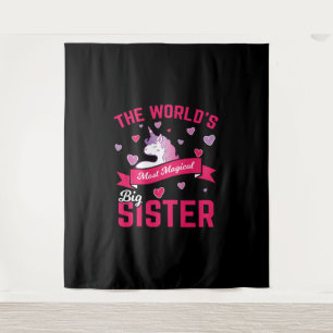Sister Unicorn Gift Big Sister Magical Unicorn Tapestry