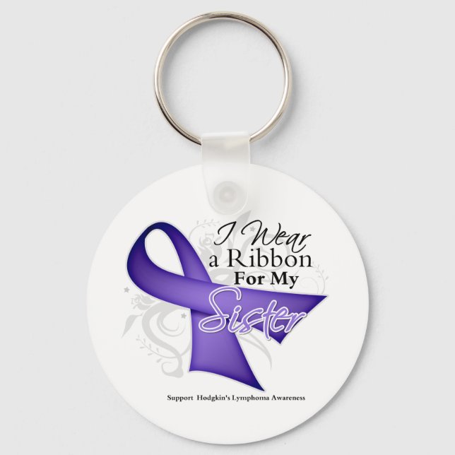 Sister Violet Ribbon-  Hodgkins Lymphoma Key Ring (Front)