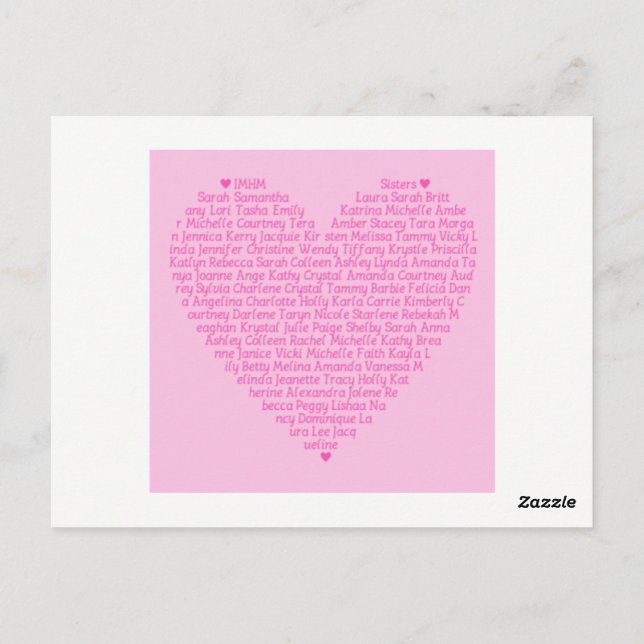 Sister Wall Post Card (Back)