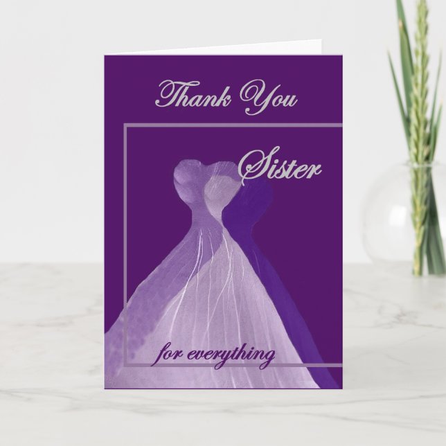 SISTER Wedding THANK YOU Card (Front)