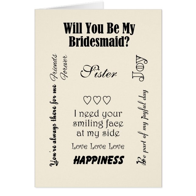 Sister, Will You Be My Bridesmaid? (Front)