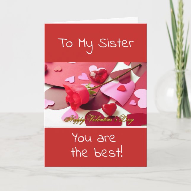 **SISTER** WISH YOU CHOCOLATES AND LOVE VALENTINE HOLIDAY CARD (Front)
