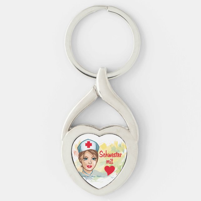 sister with heart key ring (Front)