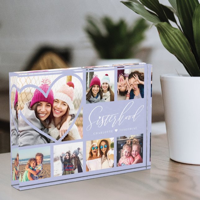 Sisterhood Script BFFs Heart 7 Photo Grid Collage (Creator Uploaded)