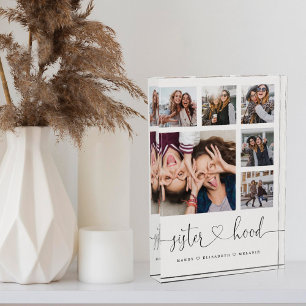 Sisterhood Script Gift For Sisters Photo Collage Block
