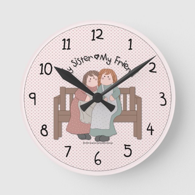 Sisterly Love Country Wall Clock (Front)
