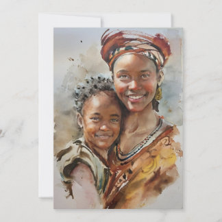 Sisterly Love In Watercolors Holiday Card