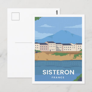 Sisteron France Famous Travel Place Illustration Postcard