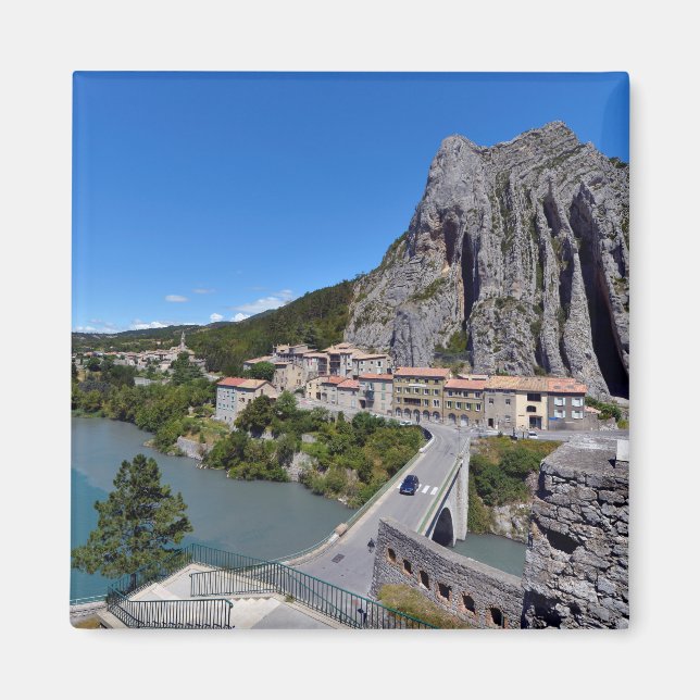 Sisteron on the banks of the Durance in France Magnet (Front)