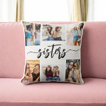 Sisters 6 Photo Collage Keepsake Gift Cushion<br><div class="desc">Celebrate sisterhood with the Sisters 6 Photo Collage Keepsake Gift Throw Pillow. Personalised with a beautifully arranged collage of six cherished photos, it captures the special moments shared between sisters. Crafted from high-quality materials, this pillow adds a stylish and sentimental touch to any space, perfect for displaying on a bed...</div>