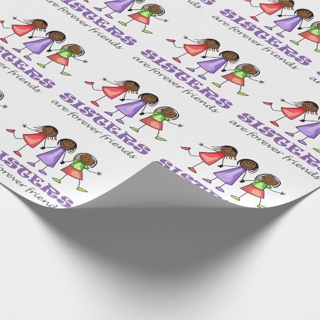 Sisters Are Forever Friends Wrapping Paper (Corner)