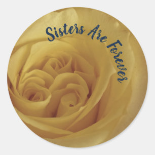 Sisters are Forever Light Yellow Rose Photo Flower Classic Round Sticker