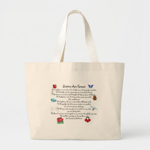 Sisters Are Forever Poem Large Tote Bag
